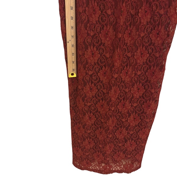 Warehouse Red Sheer Floral Lace Midi Dress UK 8 / US 4 festival bohemian boho - Picture 15 of 15